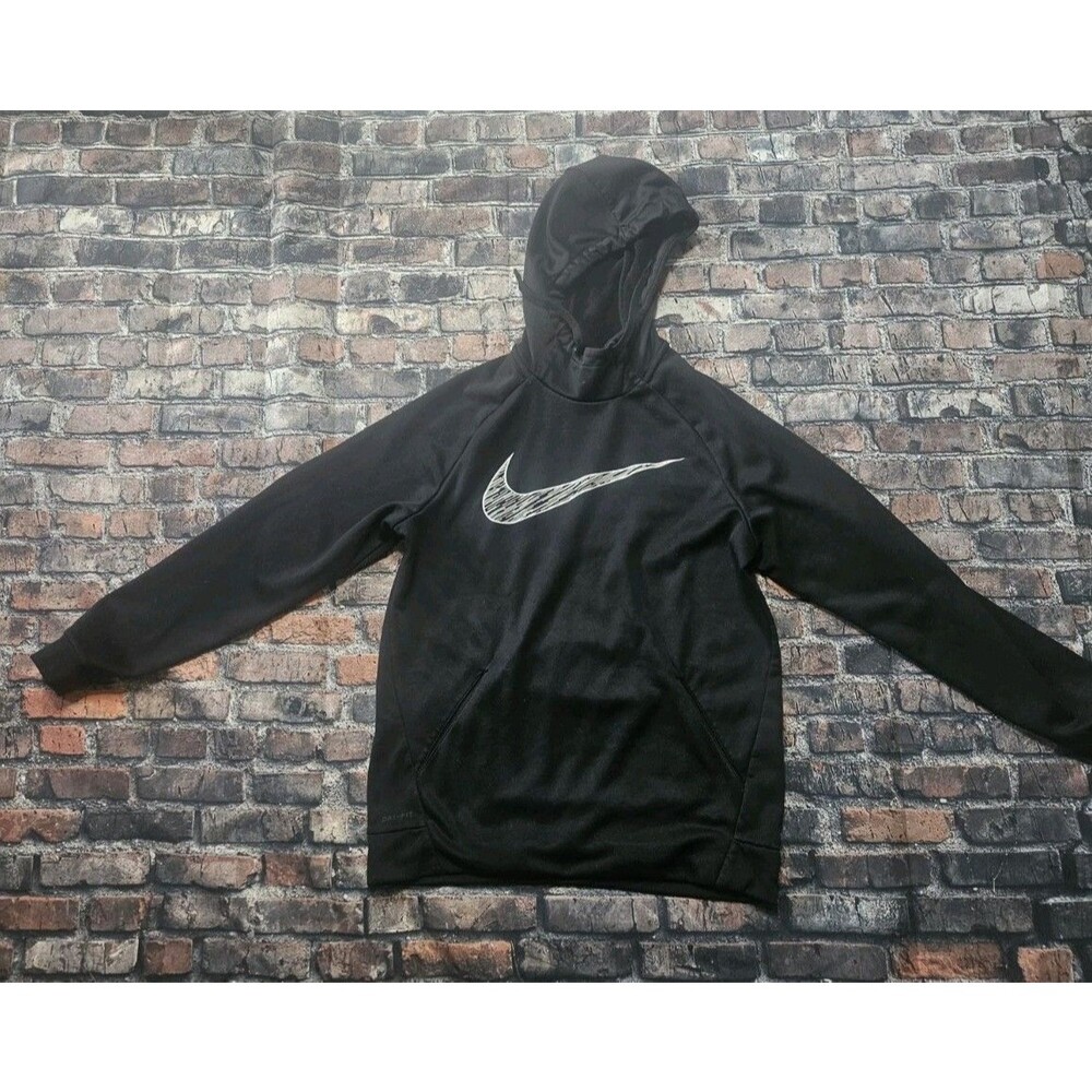 Nike Thermal Essential Graphic 4 Black Hoodie CJ5149-010 Size Medium Dri-Fit